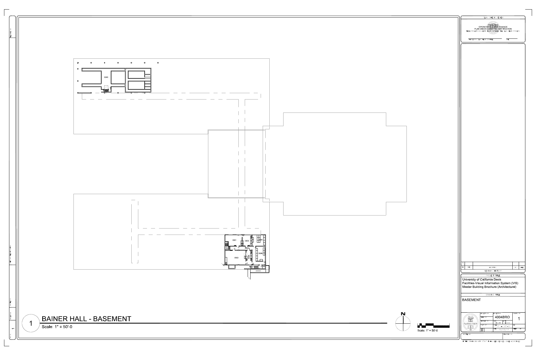 Bainer Hall basement floor plan — UC Davis Facilities VIS drawing