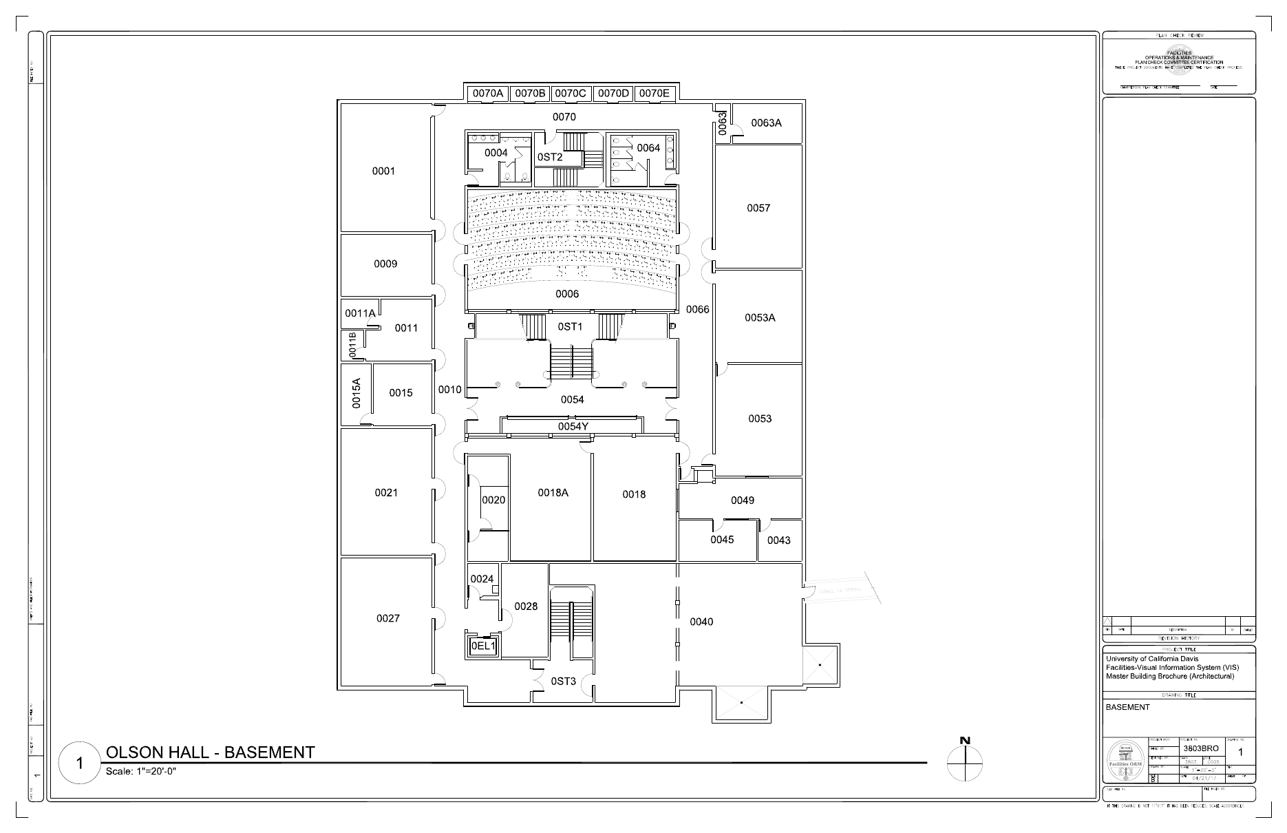 Olson Hall floor plan — UC Davis Facilities VIS drawing